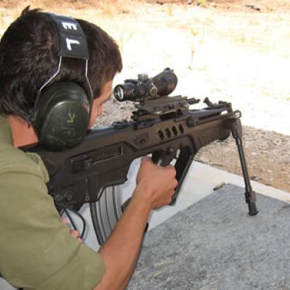 shooting from assault rifle